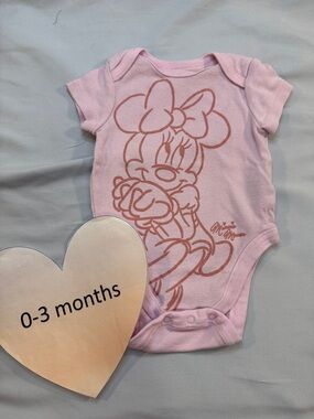Disney Light Pink Minnie Mouse Outline Bodysuit